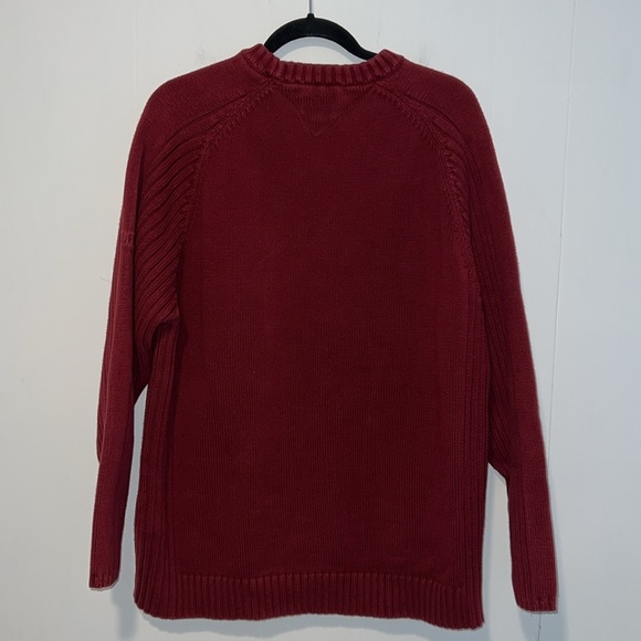 Tommy Jeans Heavy Men’s Pullover Long Sleeve Burgundy Sweater 1097 - Picture 2 of 6